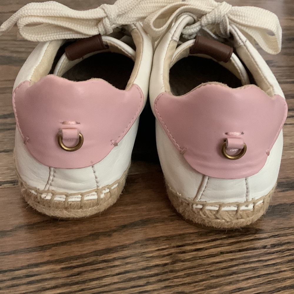 Coach C101 White Pink Espadrille Leather Sneaker - Picture 5 of 13
